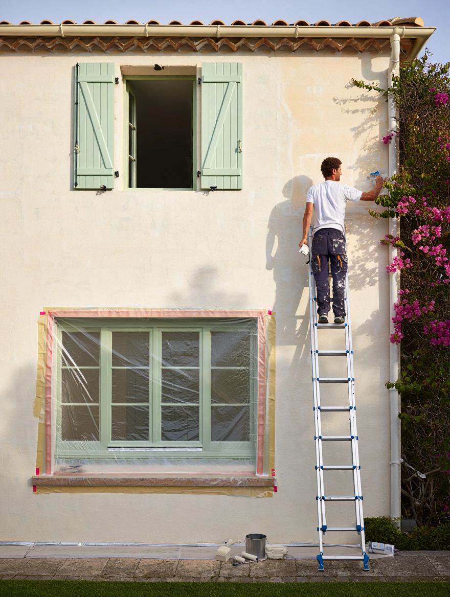 Peinture ext\u00e9rieure fa\u00e7ade maison \u00e0 Montpellier